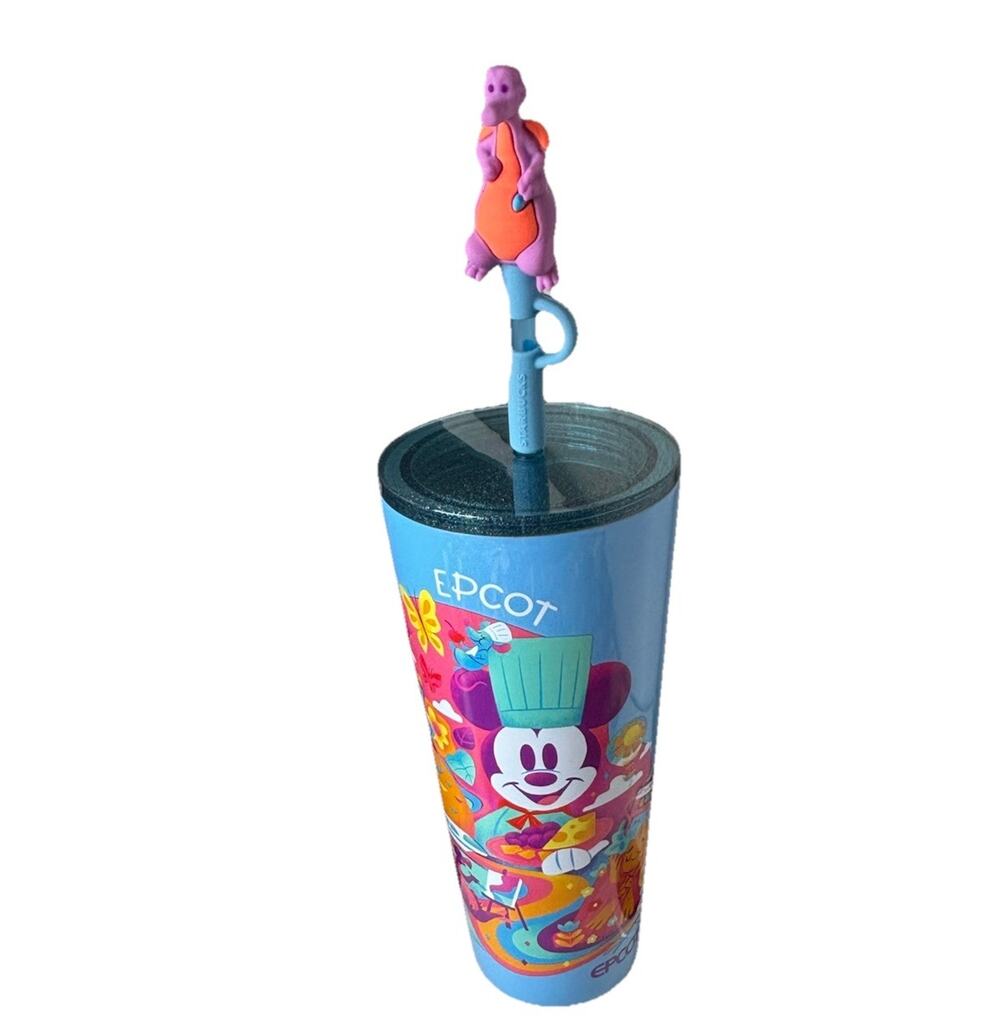 Disney Parks 2026 Epcot Starbucks Tumbler with Figment Straw Topper